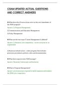 CSAM UPDATED ACTUAL QUESTIONS&NewLine;AND CORRECT ANSWERS