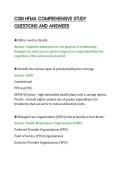 CSBI HFMA COMPREHENSIVE STUDY&NewLine;QUESTIONS AND ANSWERS&NewLine;
