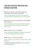 CSBI HFMA PRACTICE QUESTIONS AND&NewLine;DETAILED SOLUTIONS&NewLine;