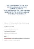 WGU D648 LEVERAGING AI AND&NewLine;TECHNOLOGY IN STRATEGIC&NewLine;COMMUNICATIONS -&NewLine;COMPREHENSIVE MOCK ASSESSMENT&NewLine;&vert; QUESTIONS AND ANSWERS &vert;2026&sol;2027&NewLine;UPDATE &vert; JUST RELEASED