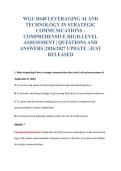 WGU D648 LEVERAGING AI AND&NewLine;TECHNOLOGY IN STRATEGIC&NewLine;COMMUNICATIONS -&NewLine;COMPREHENSIVE HIGH-LEVEL&NewLine;ASSESSMENT &vert; QUESTIONS AND&NewLine;ANSWERS &vert;2026&sol;2027 UPDATE &vert; JUST&NewLine;RELEASED