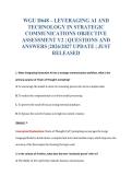 WGU D648 &ndash; LEVERAGING AI AND&NewLine;TECHNOLOGY IN STRATEGIC&NewLine;COMMUNICATIONS OBJECTIVE&NewLine;ASSESSMENT V2 &vert; QUESTIONS AND&NewLine;ANSWERS &vert;2026&sol;2027 UPDATE &vert; JUST&NewLine;RELEASED