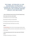 WGU D648 &ndash; LEVERAGING AI AND&NewLine;TECHNOLOGY IN STRATEGIC&NewLine;COMMUNICATIONS PRACTICE EXAM &vert;&NewLine;QUESTIONS AND ANSWERS &vert;2026&sol;2027&NewLine;UPDATE &vert; JUST RELEASED
