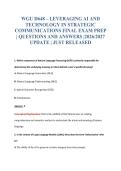 WGU D648 &ndash; LEVERAGING AI AND&NewLine;TECHNOLOGY IN STRATEGIC&NewLine;COMMUNICATIONS FINAL EXAM PREP&NewLine;&vert; QUESTIONS AND ANSWERS &vert;2026&sol;2027&NewLine;UPDATE &vert; JUST RELEASED