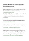 CSFA EXAM B PRACTICE QUESTIONS AND&NewLine;DETAILED SOLUTIONS&NewLine;