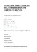 CSLB B LICENSE GENERAL CONTRACTOR&NewLine;EXAM COMPREHENSIVE TEST PAPER&NewLine;QUESTIONS AND SOLUTIONS&NewLine;