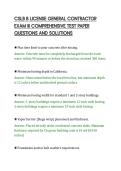 CSLB B LICENSE GENERAL CONTRACTOR&NewLine;EXAM III COMPREHENSIVE TEST PAPER&NewLine;QUESTIONS AND SOLUTIONS