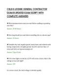 CSLB B LICENSE GENERAL CONTRACTOR&NewLine;EXAM III UPDATED EXAM SCRIPT WITH&NewLine;COMPLETE ANSWERS&NewLine;
