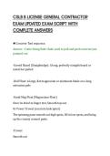 CSLB B LICENSE GENERAL CONTRACTOR&NewLine;EXAM UPDATED EXAM SCRIPT WITH&NewLine;COMPLETE ANSWERS&NewLine;