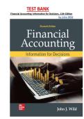 Test bank & Solutions for Financial Accounting&colon; Information for Decisions&comma; 11th Edition Wild &lpar;All Chapters included&rpar;