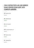 CSLB CONTRACTOR'S LAW AND BUSINESS&NewLine;EXAM II UPDATED EXAM SCRIPT WITH&NewLine;COMPLETE ANSWERS&NewLine;