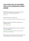 CSLB CONTRACTOR'S LAW AND BUSINESS&NewLine;EXAM II ACTUAL QUESTIONS AND CORRECT&NewLine;ANSWERS