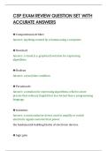 CSP EXAM REVIEW QUESTION SET WITH&NewLine;ACCURATE ANSWERS&NewLine;