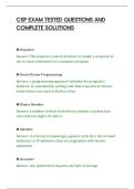CSP EXAM TESTED QUESTIONS AND&NewLine;COMPLETE SOLUTIONS