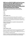 CBSPD Final Exam 2026&sol;2027 &vert; CBSPD Certified Sterile Processing Technician Exam Study Guide&comma; CSPDT Certification Exam Prep&comma; Sterile Processing Practice Questions&comma; Decontamination&comma; Disinfection&comma; Sterilization&comma; Surgical Instruments&comma; Packaging&comma; Infection Pre
