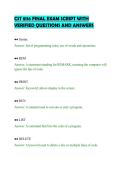 CST 8116 FINAL EXAM SCRIPT WITH&NewLine;VERIFIED QUESTIONS AND ANSWERS