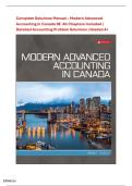 Solutions Manual &ndash; Modern Advanced Accounting in Canada 9E&NewLine;All Chapters Included &vert; Detailed Accounting Problem Solutions &vert; Graded A&plus;