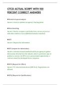 CTCD ACTUAL SCRIPT WITH 100&NewLine;PERCENT CORRECT ANSWERS&NewLine;