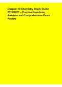Chapter 12 Chemistry Study Guide 2026&lowbar;2027 &ndash; Practice Questions&comma; Answers & Comprehensive Exam Review
