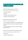 CTCM UPDATED EXAM QUESTIONS AND&NewLine;CORRECT ANSWERS&NewLine;