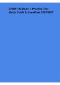 CHEM 162 Exam 1 Practice Test Study Guide & Questions 2026&lowbar;2027 &ndash; Chemistry Exam Review