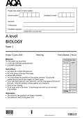 AQA A-level Biology Paper 2 Question Paper - 2026