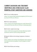 CURRENT DIAGNOSIS AND TREATMENT&NewLine;OBSTETRICS AND GYNECOLOGY ALAN&NewLine;ESSENTIAL STUDY QUESTIONS AND ANSWERS