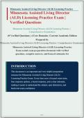 MINNESOTA ASSISTED LIVING DIRECTOR ALD LICENSING PRACTICE EXAM QUESTIONS AND CORRECT ANSWERS PLUS RATIONALES&vert; INSTANT DOWNLOAD