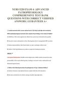 NURS 5220 EXAM 4&colon; ADVANCED&NewLine;PATHOPHYSIOLOGY&NewLine;COMPREHENSIVE TEST BANK&NewLine;QUESTIONS WITH CORRECT VERIFIED&NewLine;ANSWERS &vert; GURANTEED A&plus;