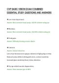 CVP BASIC VISION EXAM COMBINED&NewLine;ESSENTIAL STUDY QUESTIONS AND ANSWERS&NewLine;