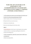 NURS 5220 ADVANCED HEALTH&NewLine;ASSESSMENT AND&NewLine;PATHOPHYSIOLOGY EXAM REVIEW&NewLine;QUESTIONS WITH CORRECT VERIFIED&NewLine;ANSWERS &vert; GURANTEED A&plus;