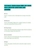 CVP BASIC VISION EXAM PREP TEST BANK&NewLine;WITH UPDATED QUESTIONS AND&NewLine;ANSWERS