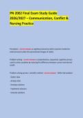 PN 2002 Final Exam Study Guide &NewLine;2026&sol;2027 &ndash; Communication&comma; Conflict & Nursing Practice &NewLine; &NewLine;