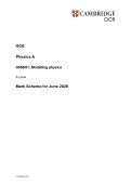 OCR GCE A Level &NewLine;Physics A&NewLine;H556&sol;01&colon; Modelling physics&NewLine;Mark Scheme for June 2026
