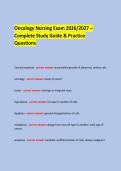 Oncology Nursing Exam 2026&sol;2027 &ndash; Complete Study Guide & Practice Questions 