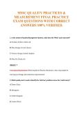 MSSC Exam Compilations with Complete & Verified Solutions