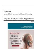 Test Bank for Advanced Health Assessment and Diagnostic Reasoning&comma; 5th Edition by Rhoads & Petersen &vert; Complete Chapters 1&ndash;18 &vert; Questions & Answers &vert; Latest