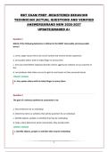 RBT EXAM PREP -REGISTERED BEHAVIOR TECHNICIAN &vert;ACTUAL QUESTIONS AND VERIFIED ANSWERS&vert;BRAND NEW 2026-2027 UPDATE&vert;GRADED A&plus;