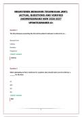 REGISTERED BEHAVIOR TECHNICIAN &lpar;RBT&rpar; &vert;ACTUAL QUESTIONS AND VERIFIED ANSWERS&vert;BRAND NEW 2026-2027 UPDATE&vert;GRADED A&plus;