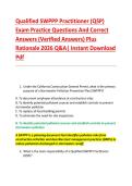 Qualified SWPPP Practitioner &lpar;QSP&rpar; &NewLine;Exam Practice Questions And Correct &NewLine;Answers &lpar;Verified Answers&rpar; Plus &NewLine;Rationale 2026 Q&A&vert; Instant Download &NewLine;Pdf 