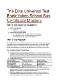 The Elite Universal Test Bank&colon; Yukon School Bus Certificate &lpar;Class 2&rpar; Mastery - Q&A &lpar;2026&sol;2027&rpar;