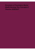 Essentials of Psychiatric Mental Health Nursing&colon; Key Concepts & Theories Study Guide 2026&ndash;2027 &vert; Exam Review
