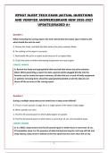 RPSGT SLEEP TECH EXAM &vert;ACTUAL QUESTIONS AND VERIFIED ANSWERS&vert;BRAND NEW 2026-2027 UPDATE&vert;GRADED A&plus;