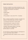 Pediatrics Final Exam Review 2026 &vert; Pediatric Nursing Questions&comma; Answers & Study Guide PDF