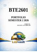 BTE2601 Portfolio &lpar;COMPLETE ANSWERS&rpar; Semester 2 2026 - Due 2 October 2026