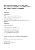 Wisconsin Court Reporter Certification Exam Comprehensive Practice Test Bank &lowbar; 300 Questions with Answers&comma; Choices&comma; and Rationale&period;pdf&NewLine;&NewLine;