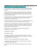 ARIZONA REAL ESTATE ACTUAL FINAL PAPER QUESTIONS WITH ANSWERS GUARANTEE A&period;pdf