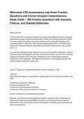 Wisconsin CPA Accountancy Law Exam Practice Questions and Correct Answers Comprehensive Study Guide &ndash; 300 Practice Questions with Answers&comma; Choices&comma; and Detailed Rationales&period;pdf&NewLine;&NewLine;
