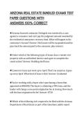 ARIZONA REAL ESTATE BUNDLED EXAMS TEST PAPER QUESTIONS WITH&period;pdf&NewLine;&NewLine;