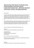 Wisconsin Dairy Plant Operator Certification Exam Practice Questions and Correct Answers Comprehensive Study Guide &ndash; 300 Practice Questions with Answers&comma; Choices&comma; and Detailed Rationales&period;pdf&NewLine;&NewLine;